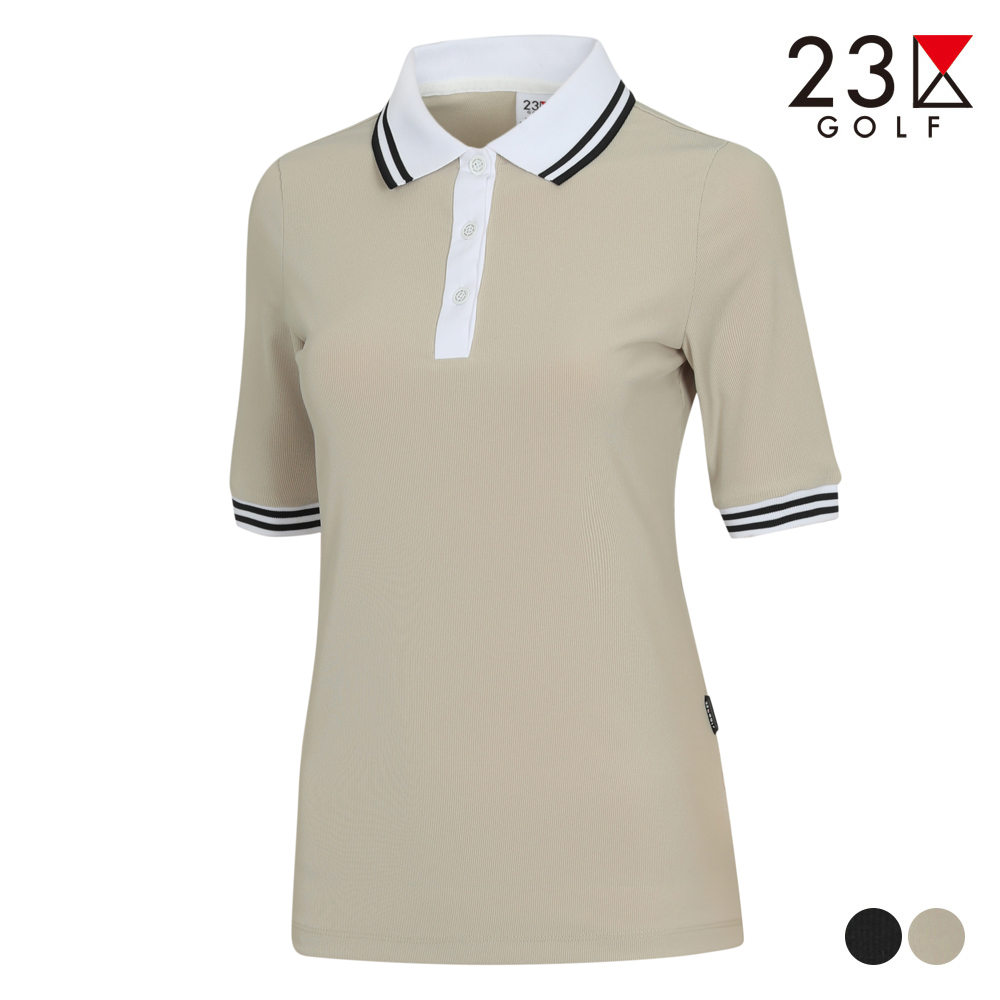 [23구골프] 여성 배색 라인 티셔츠 EN2LTS030
