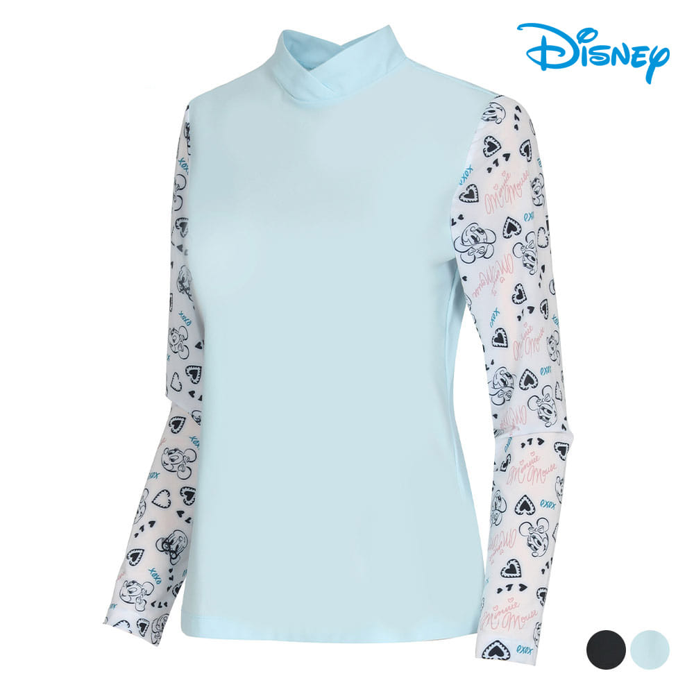[디즈니골프] 여성 슬리브 패턴 티셔츠 DN1LTS012